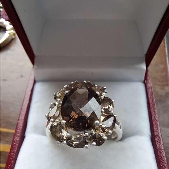 Jewelry - Sterling Silver Smokey Quartz Cluster Ring